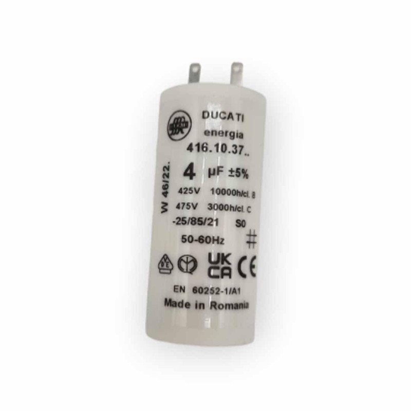 Condensateur 4 µF cosses Faston 2.8mm pour moteur volet roulant